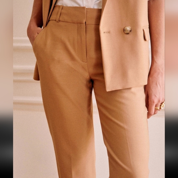Sezane Gustavo Slightly Low-Waisted Straight Leg Trousers - Picture 3 of 14